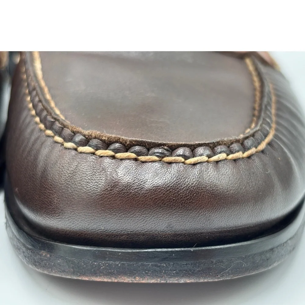 Cole Haan Men's Two-Tone Brown Leather Penny Loafers Dress Casual Shoes Size 10